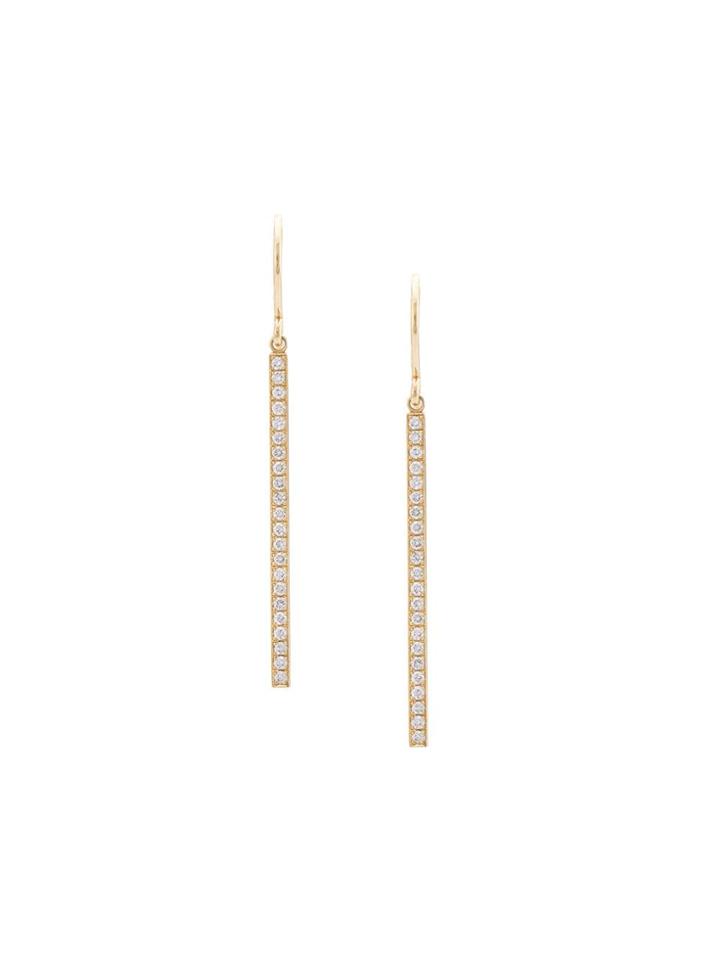 Jennifer Meyer 18kt Yellow Gold And Diamond Stick Drop Earrings -