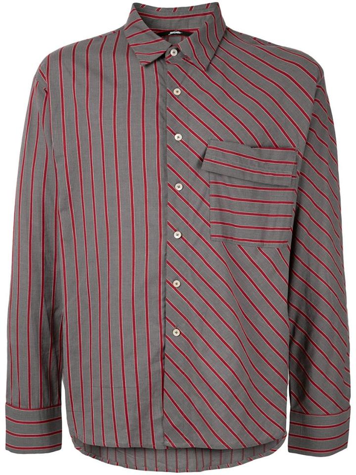 Indice Studio Contrasting Stripes Shirt - Grey