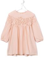 Chloé Kids Macramé Panel Dress, Girl's, Size: 12 Yrs, Pink/purple