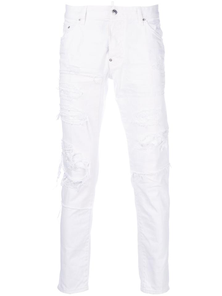 Dsquared2 Distressed Skater Jeans - White