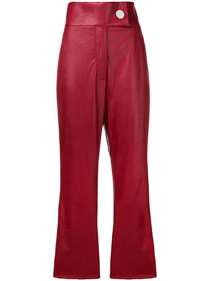 Sara Battaglia Cropped High-waisted Trousers - Red