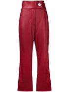 Sara Battaglia Cropped High-waisted Trousers - Red