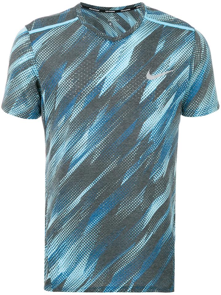 Nike - Breathe Running T-shirt - Men - Cotton/polyester - L, Blue, Cotton/polyester