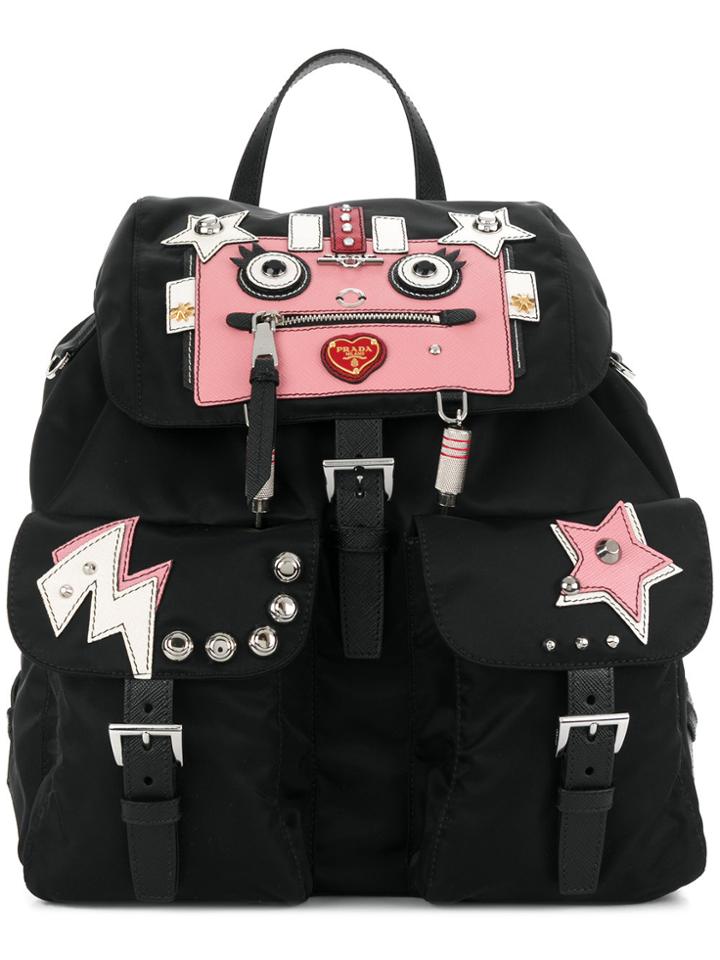 Prada Robot Multi-pocket Backpack - Black