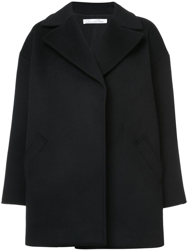 Oscar De La Renta Drop Shoulder Peacoat - Black