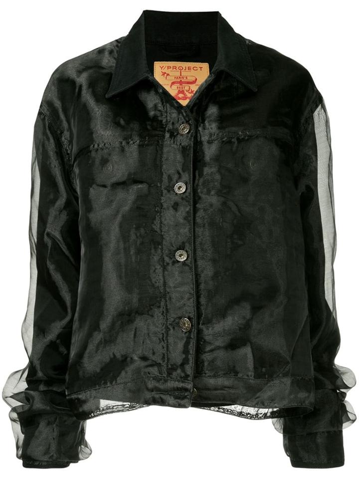 Y / Project Organza Denim Jacket - Black