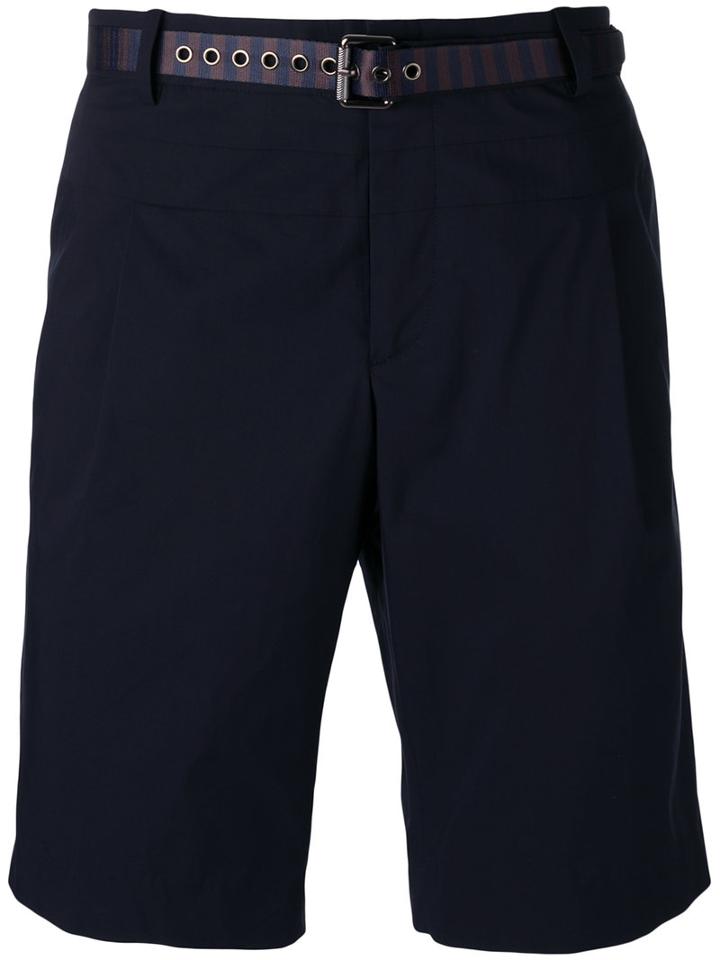 Wooyoungmi - Belted Shorts - Men - Cotton/polyester - 46, Blue, Cotton/polyester