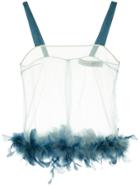Tu Es Mon Trésor Feather Hem Top - Blue