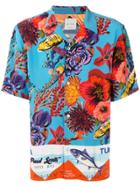 Paul Smith Printed Shortsleeved Shirt - Blue