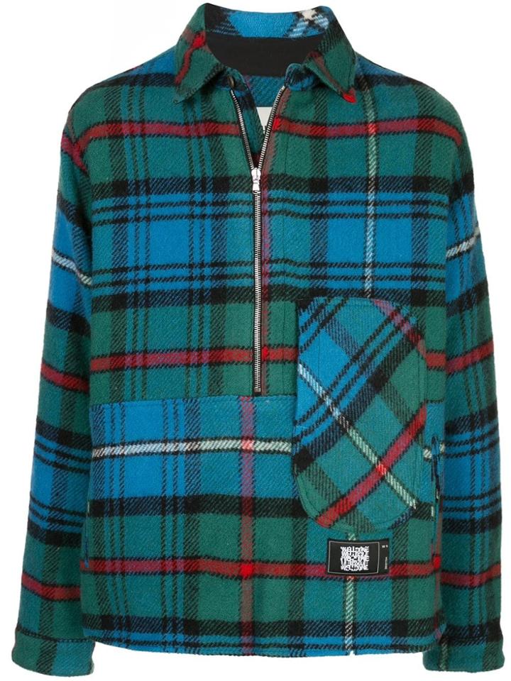 We11done Checked Pullover Jacket - Blue