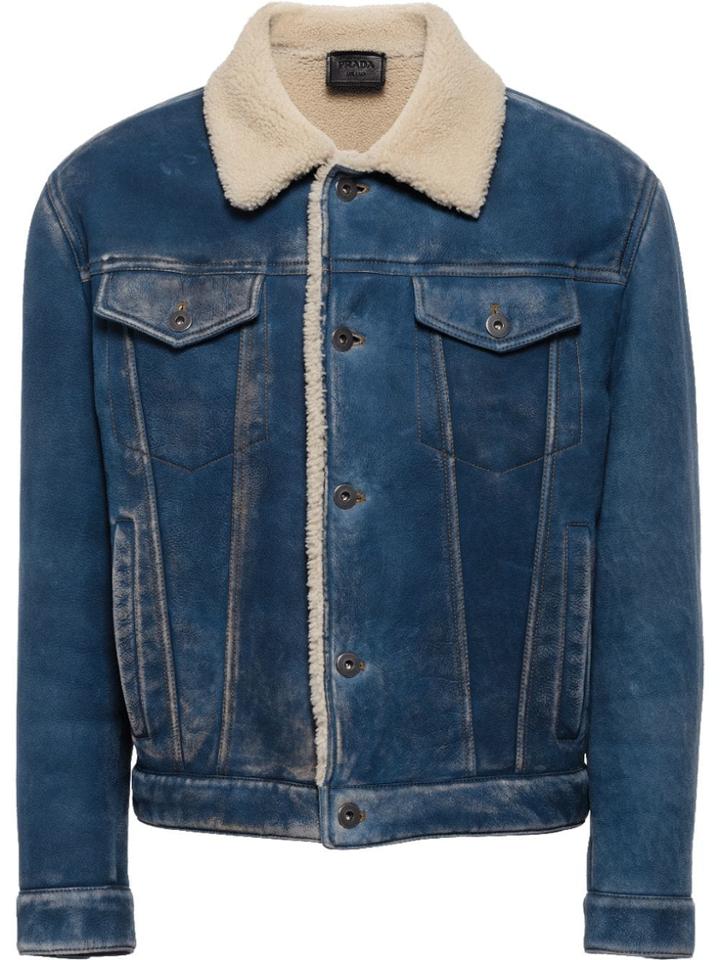 Prada Denim Sheepskin Jacket - Blue