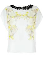 Giambattista Valli Embroidered Applique Floral Blouse