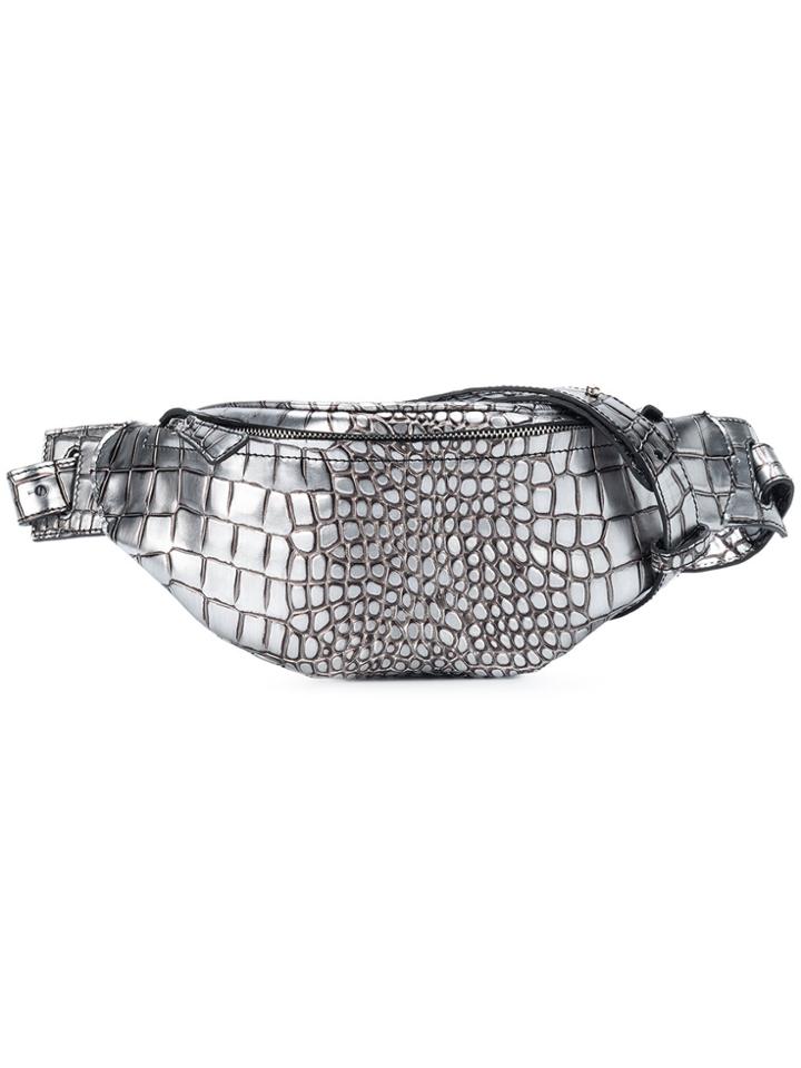 Manokhi Croc-effect Belt Bag - Metallic
