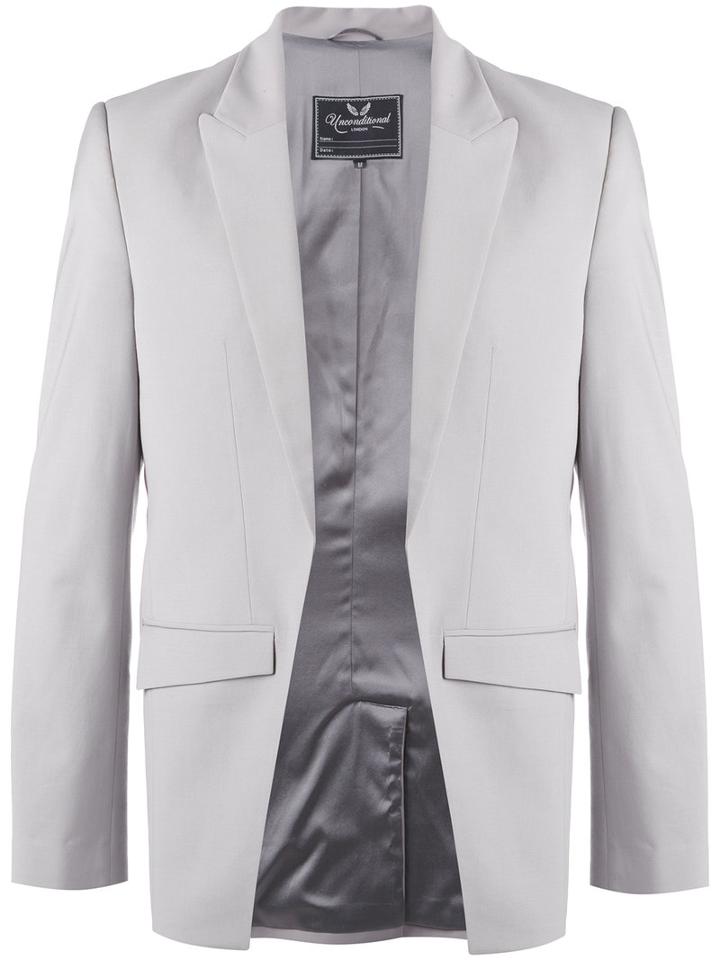 Unconditional - Cutatway Blazer - Men - Silk/polyester/wool - Xs, Grey, Silk/polyester/wool