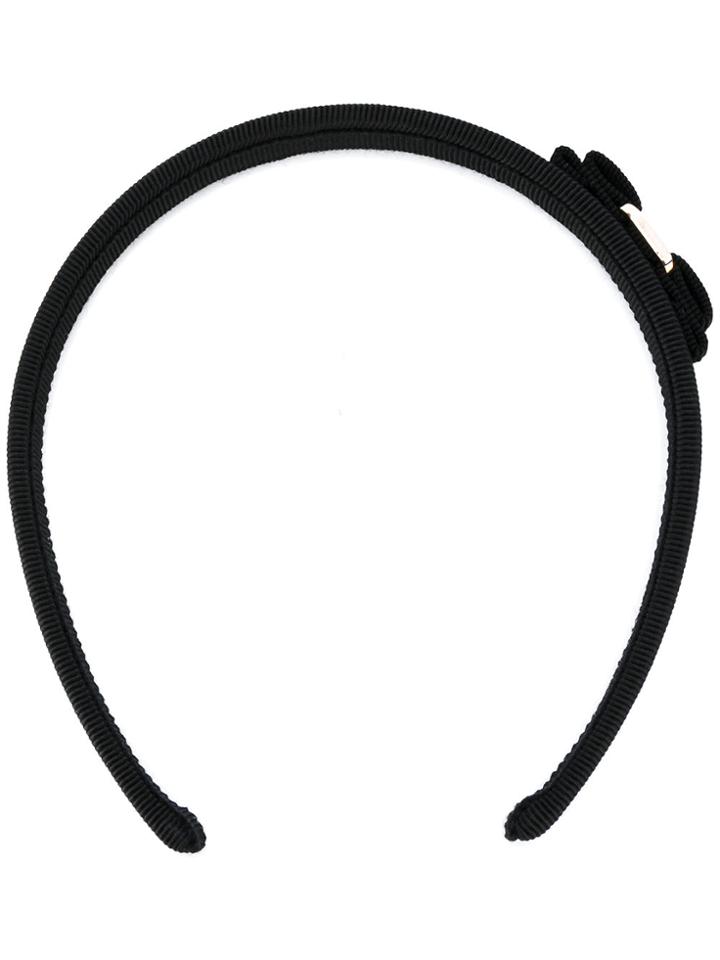 Salvatore Ferragamo Bow Embellished Hair Band - Black