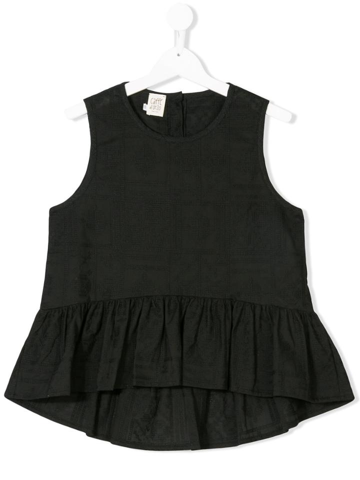 Caffe' D'orzo Teen Cropped Ruffle Top - Black