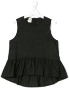 Caffe' D'orzo Teen Cropped Ruffle Top - Black