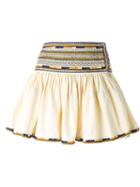 Isabel Marant - 'saxen' Mini Skirt - Women - Cotton/polyester/glass - 34, Nude/neutrals, Cotton/polyester/glass
