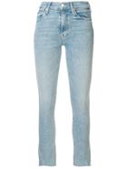 Mother Skinny Cutoff Jeans - Blue