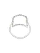 Diane Kordas Diamond Rectangle Outline Ring - Metallic