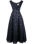 Carolina Herrera Deep V-neck Gown - Blue