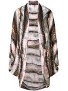 Mona Draped Embroidered Cape - Multicolour