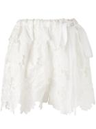 Rochas Floral Guipure Lace Shorts - White