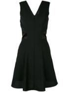 Twin-set - V-neck Flared Dress - Women - Polyester/spandex/elastane/wool - 38, Black, Polyester/spandex/elastane/wool