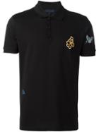 Lanvin Embroidered Patch Polo Shirt, Men's, Size: Xl, Black, Cotton/polyester