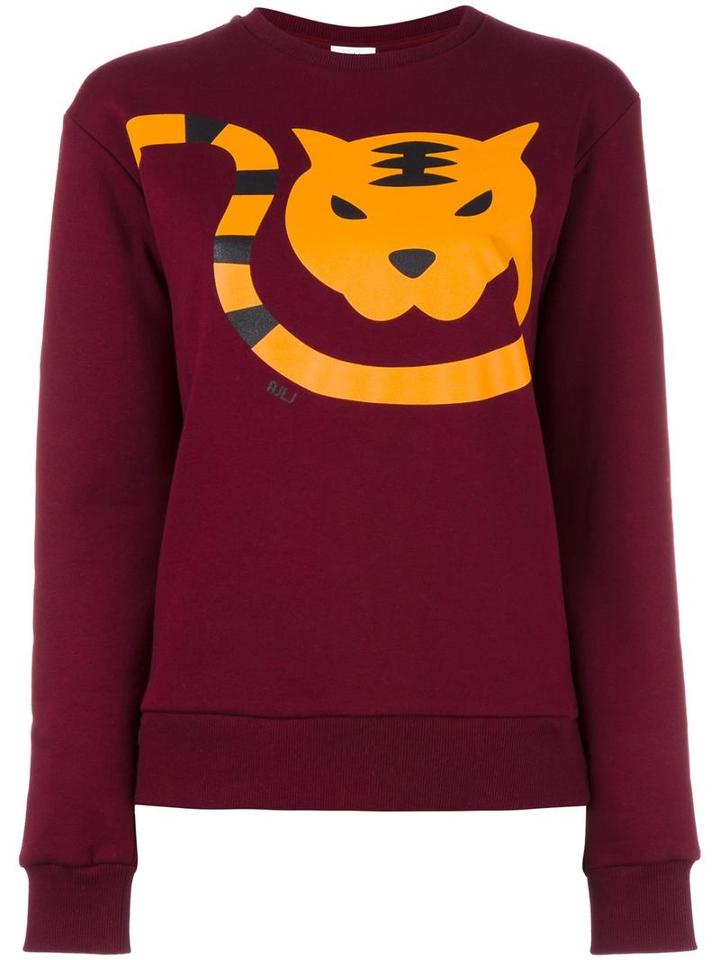 Au Jour Le Jour Tiger Print Sweatshirt, Women's, Size: 38, Red, Cotton