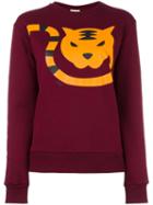 Au Jour Le Jour Tiger Print Sweatshirt, Women's, Size: 38, Red, Cotton