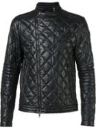 Moncler Biker Style Padded Jacket, Men's, Size: 4, Black, Polyamide/feather Down/lamb Skin/feather