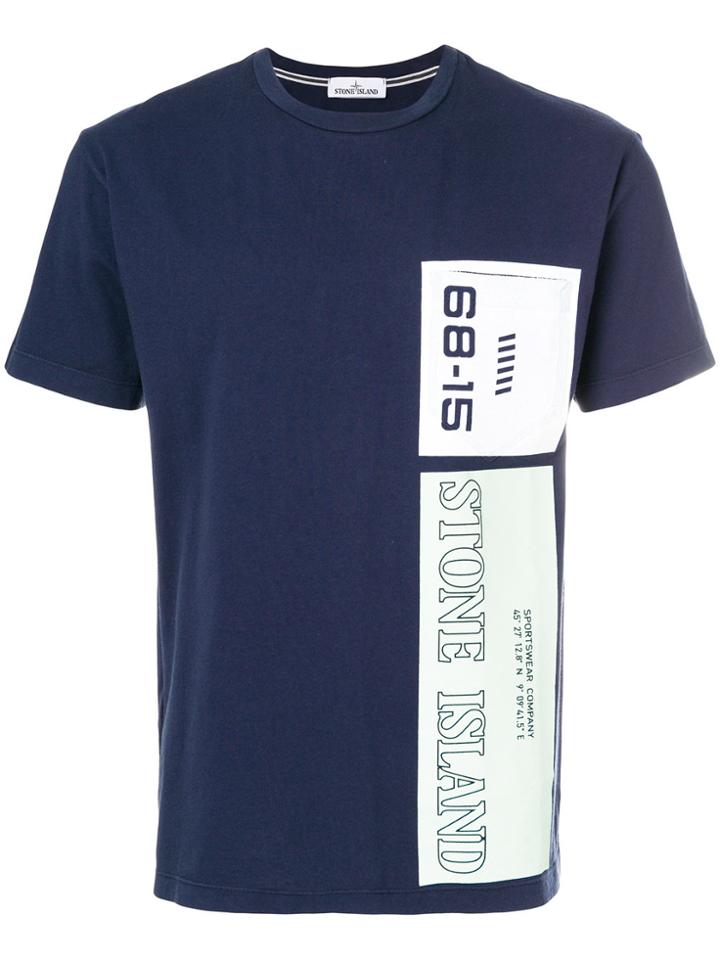 Stone Island Logo Panel Classic T-shirt - Blue