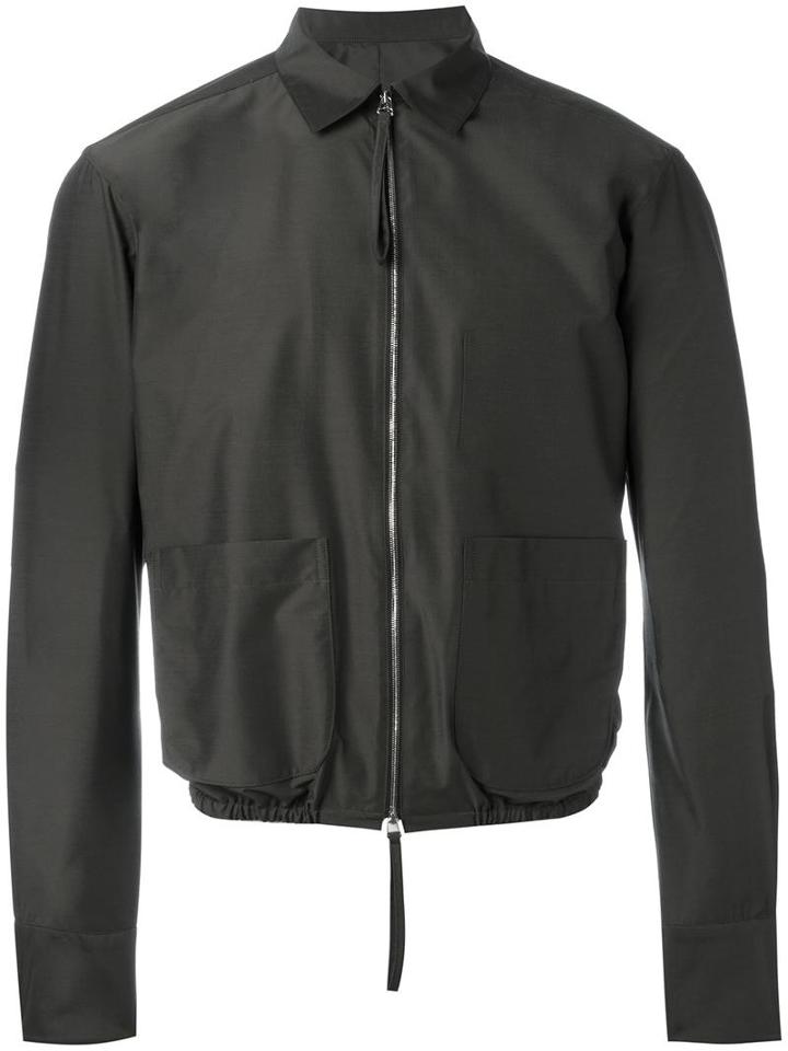 E. Tautz 'torquay' Zip Up Bomber Jacket, Men's, Size: Large, Brown, Silk/polyester