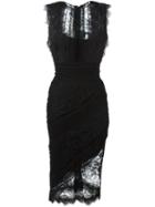 Ermanno Scervino Lace Overlay Dress, Women's, Size: 40, Black, Silk/polyamide