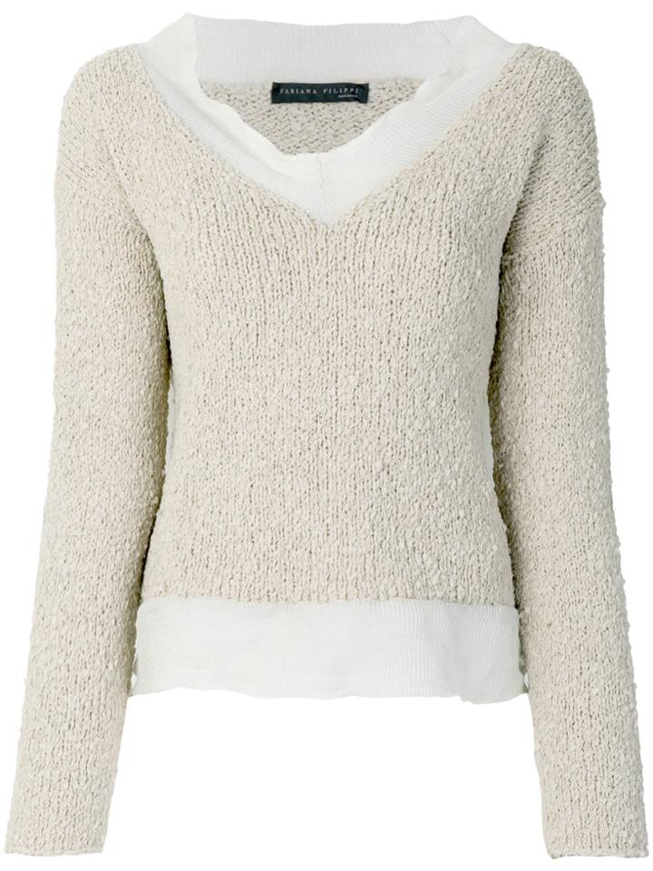 Fabiana Filippi V-neck Jumper - Neutrals