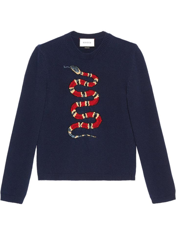 Gucci Kingsnake Jacquard Sweater - Blue