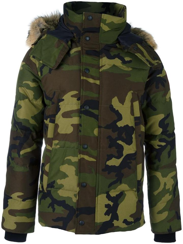 Canada Goose Camouflage Print Padded Jacket, Men's, Size: Small, Green, Cotton/nylon/polyester/duck Feathers