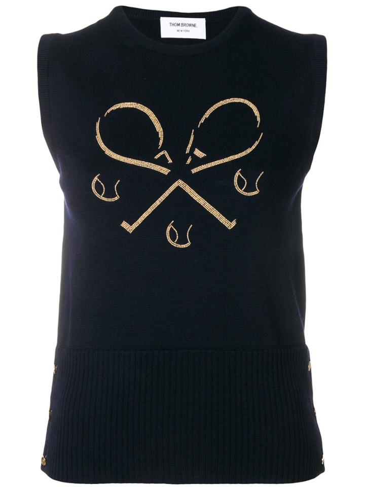 Thom Browne Tennis Knit Tank Top - Blue