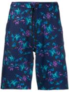 Dyne Floral Printed Sport Shorts - Blue