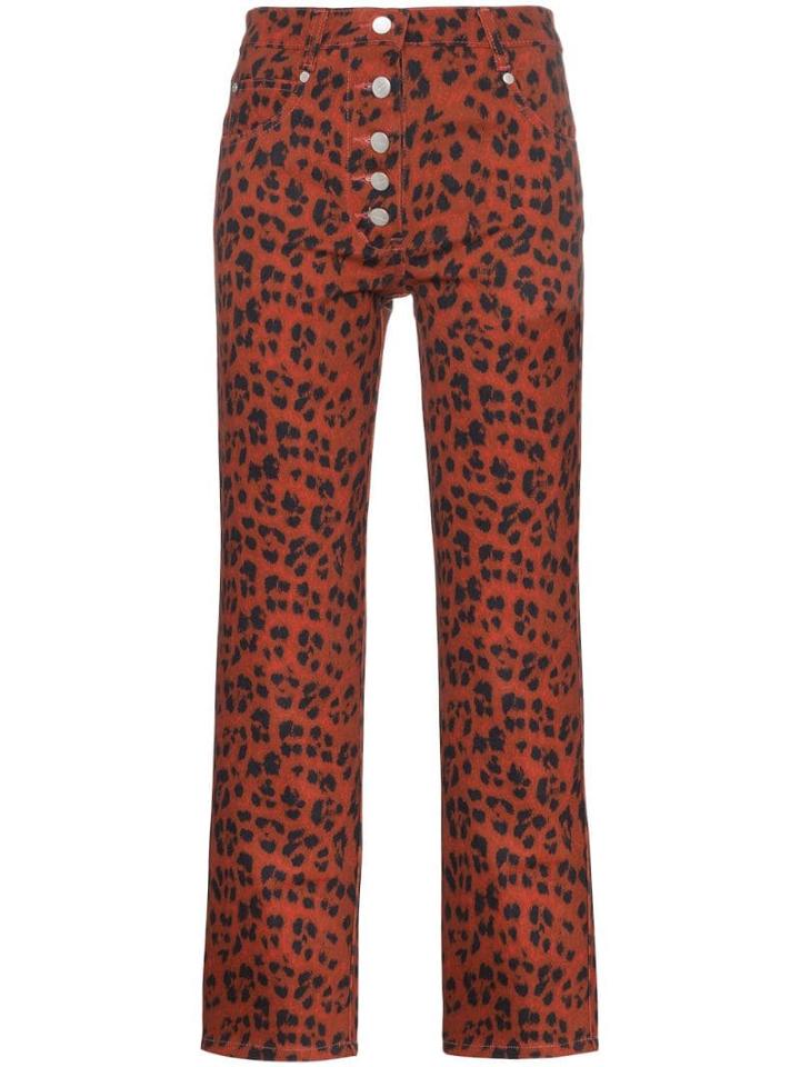 Miaou Junior Leopard Print Trousers - Red