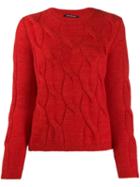 Luisa Cerano Cable Knit Jumper - Red