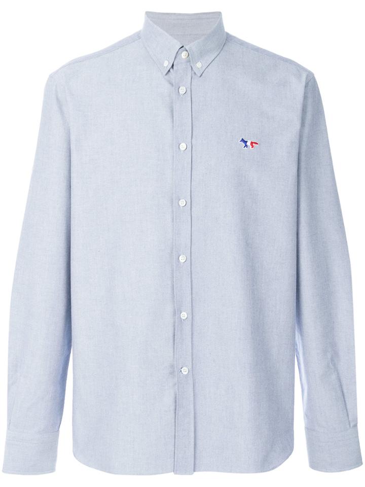 Maison Kitsuné Fox Embroidery Button-down Shirt - Blue