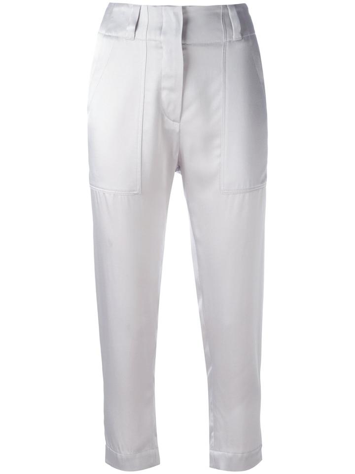 Brunello Cucinelli - Cropped Trousers - Women - Acetate/viscose - 38, Nude/neutrals, Acetate/viscose