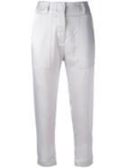 Brunello Cucinelli - Cropped Trousers - Women - Acetate/viscose - 38, Nude/neutrals, Acetate/viscose