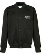 Off-white Chest Logo Bomber Jacket, Men's, Size: Medium, Black, Cotton