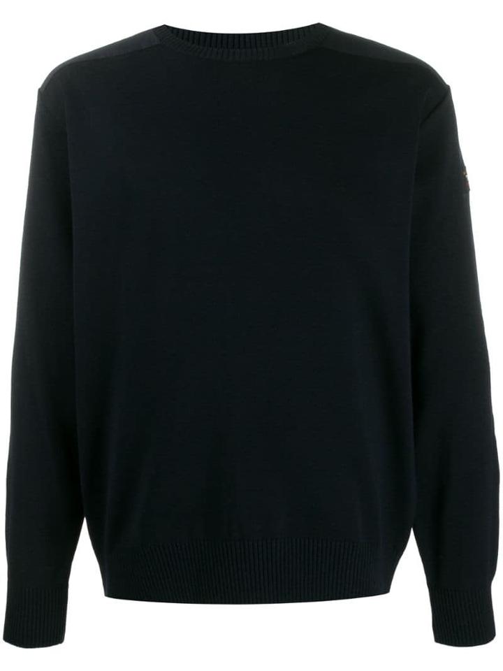 Paul & Shark Mixed Fabric Panel Jumper - Blue