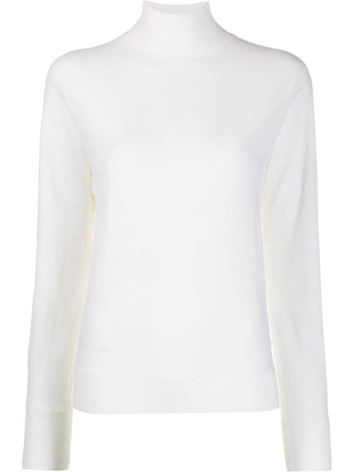 Theory Raised Roll Neck Jumper - White