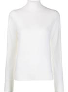 Theory Raised Roll Neck Jumper - White
