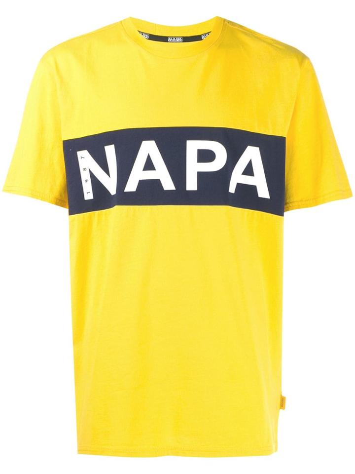 Napa Silver Logo Print T-shirt - Yellow